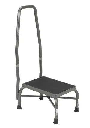 Heavy Duty Bariatric Footstool with Non Skid Rubber Platform and Handrail