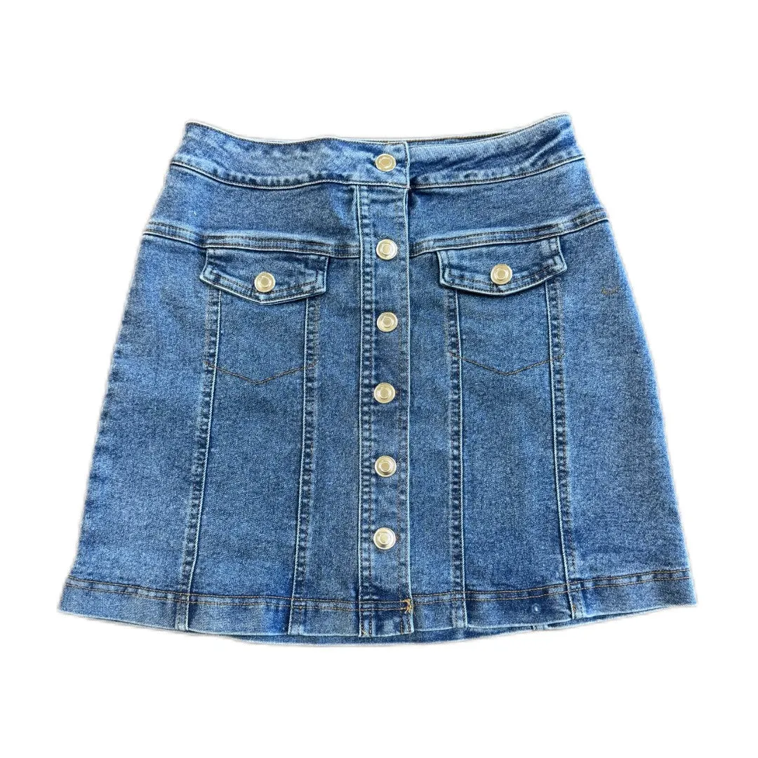 High Waisted Denim Skirt