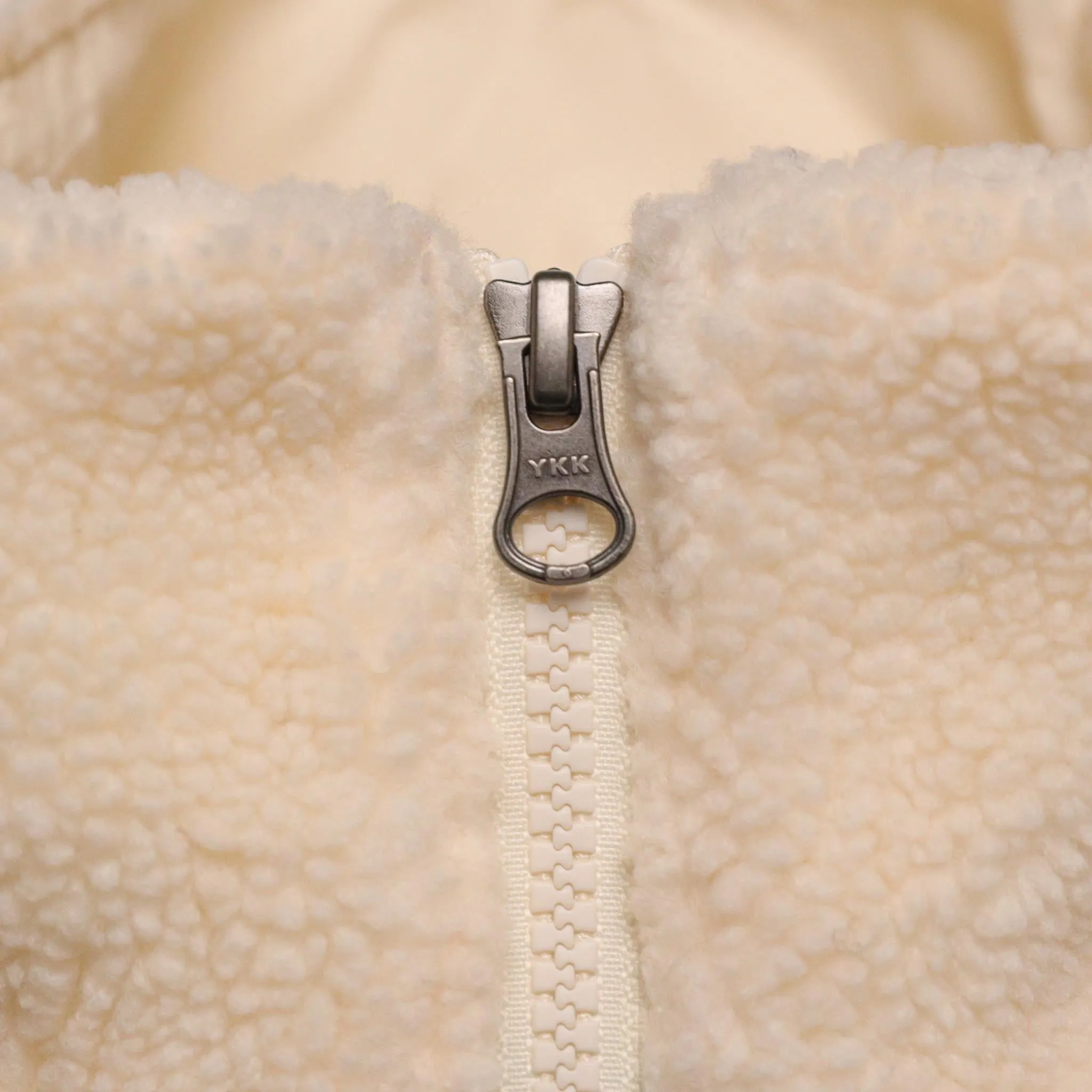 HOMME  Zip Sherpa Jacket Off White