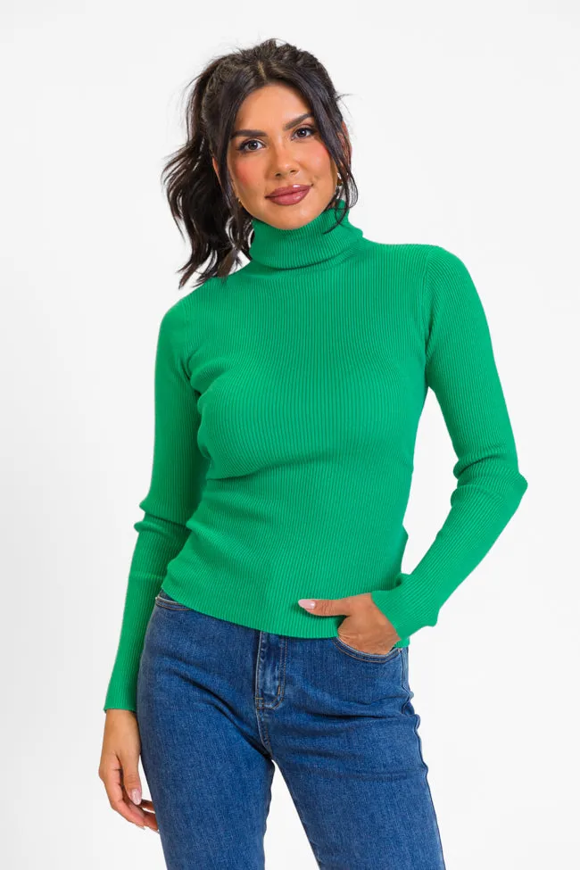 I Remember Everything Green Tie Back Turtleneck Sweater SALE