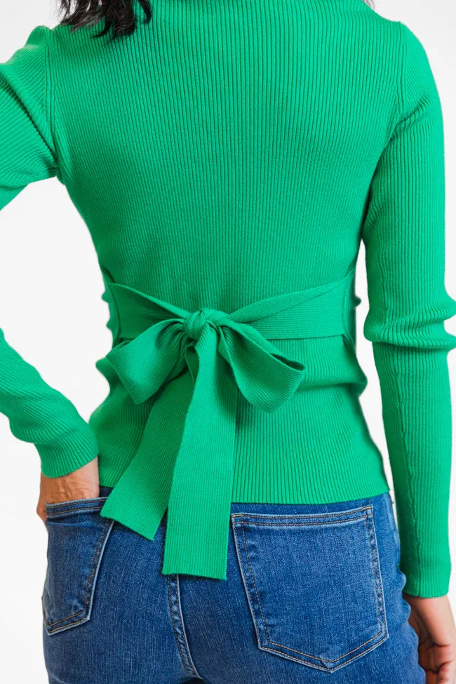 I Remember Everything Green Tie Back Turtleneck Sweater SALE