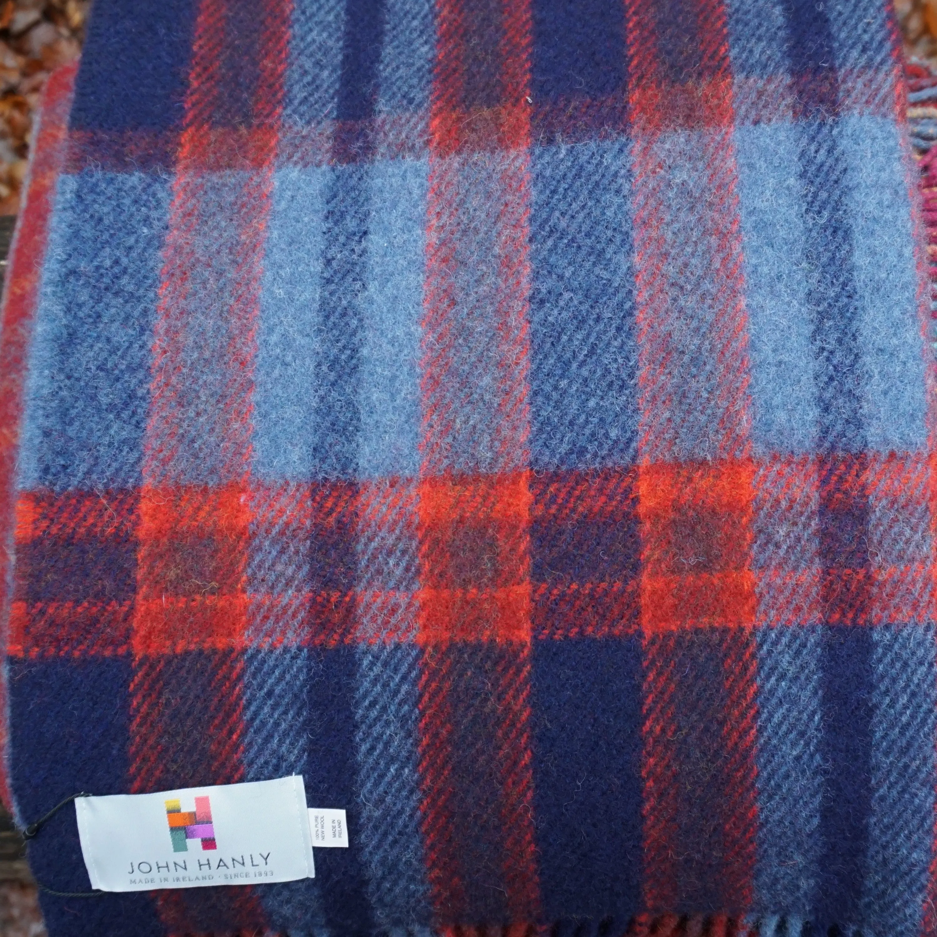 Irish Navy Red Plaid Knee Rug and Cashmere Socks Gift