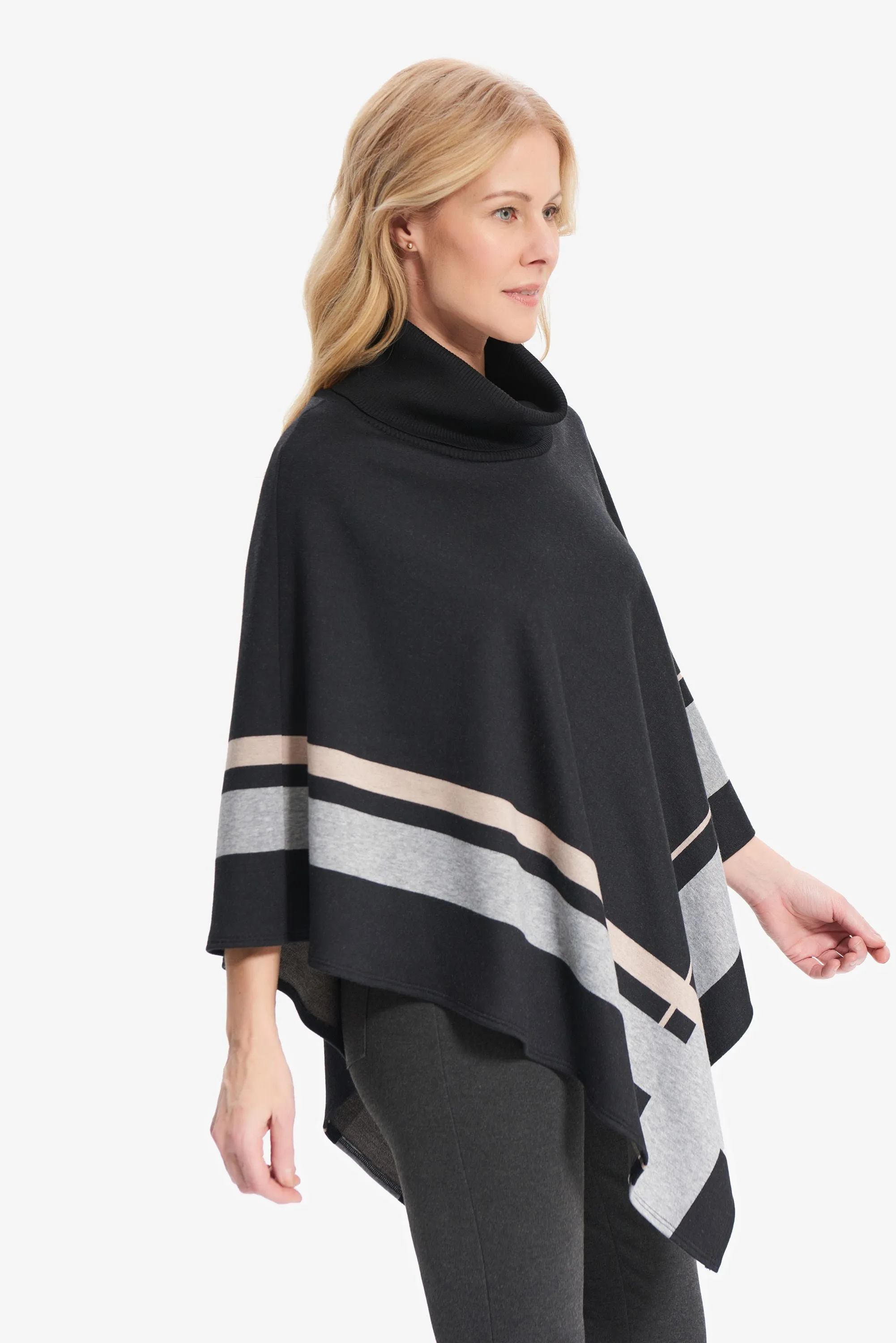 Joseph Ribkoff Vertical Lines Poncho Cardigan