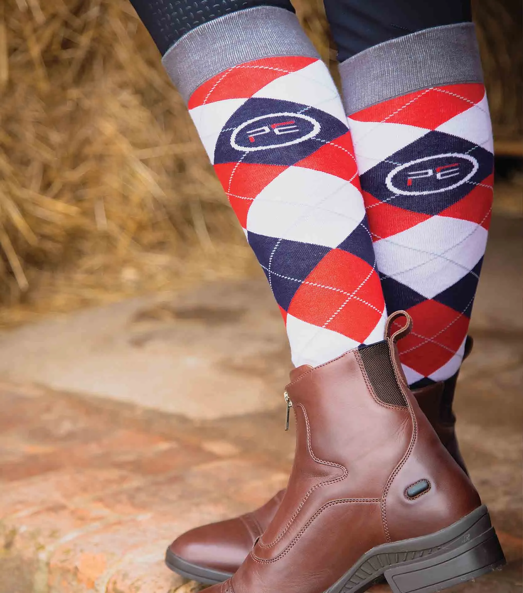 Junior 4 Season Riding Socks (2 Pairs) Classic Check