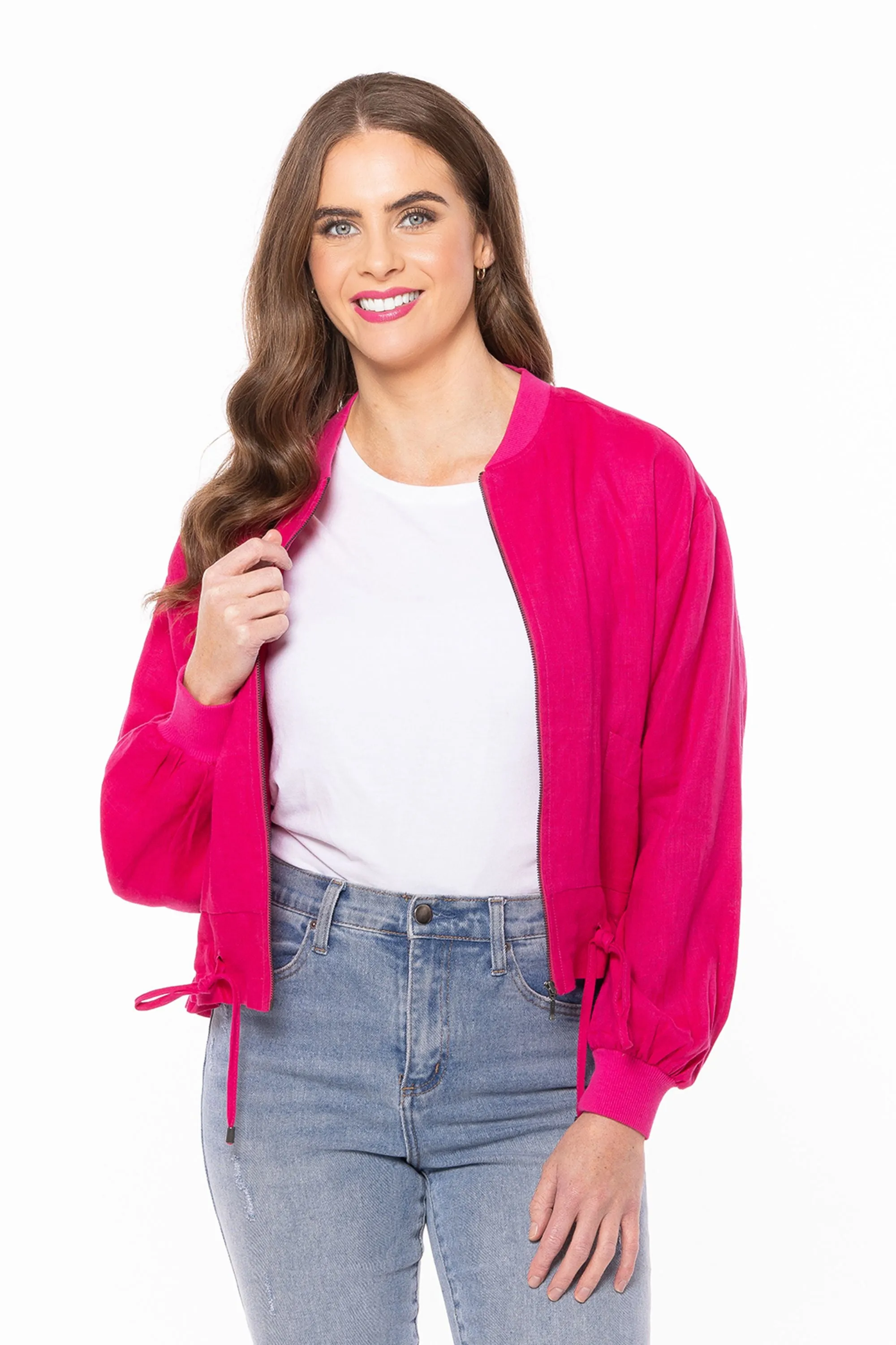 Keen Jacket - Fuchsia Linen