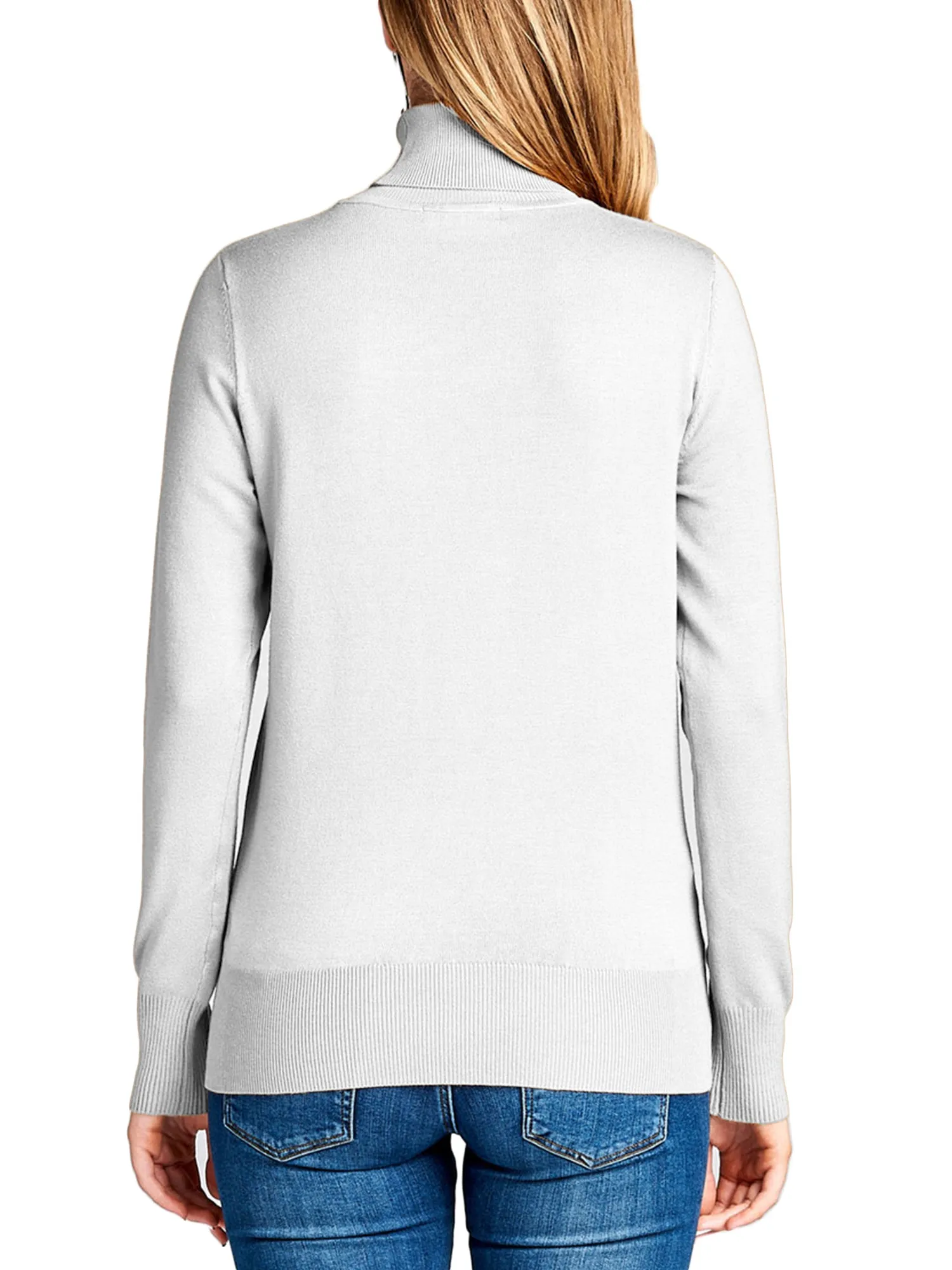 KOGMO Womens Solid Long Sleeve Turtleneck Knit Sweater (S-XL)