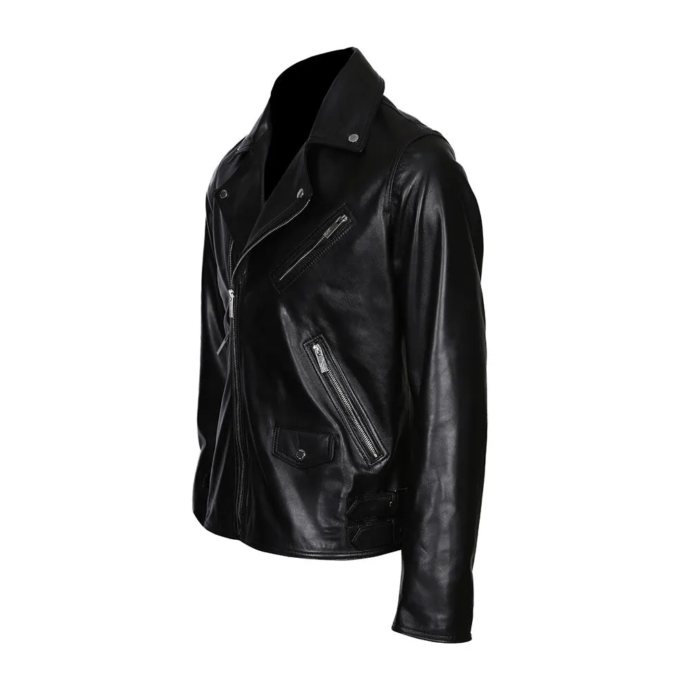 Kylian Mbappe Genuine Leather Jacket Black