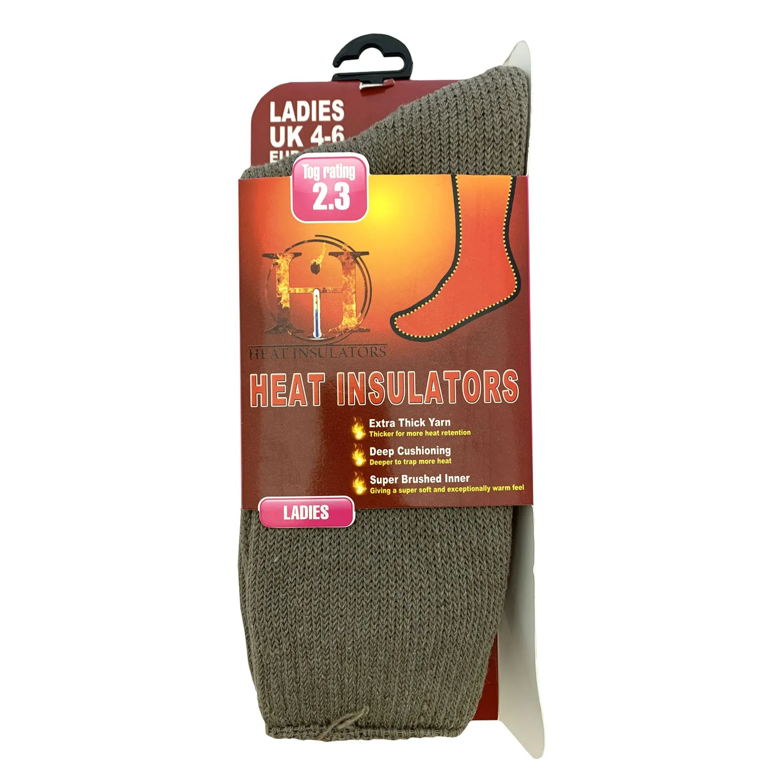 Ladies Size 4-6 Heat Insulator 2.3 Tog Rating Warm Thermal Socks Various Colours