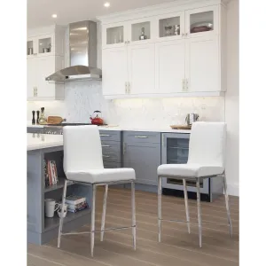 Latte White Counter-Height Chair - Set of 2