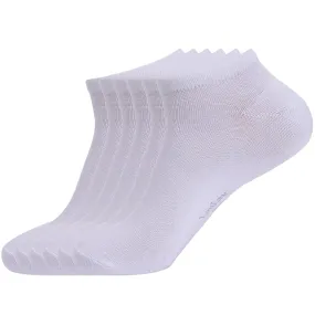 Laulax Ladies 6 Pairs Finest Combed Cotton Arch Support Trainer Socks, White, Size UK 3 - 5