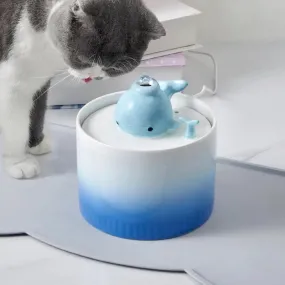 Little Whale Ceramic Pet Water Fountain – Stylish and Functional Cat Water Fountain