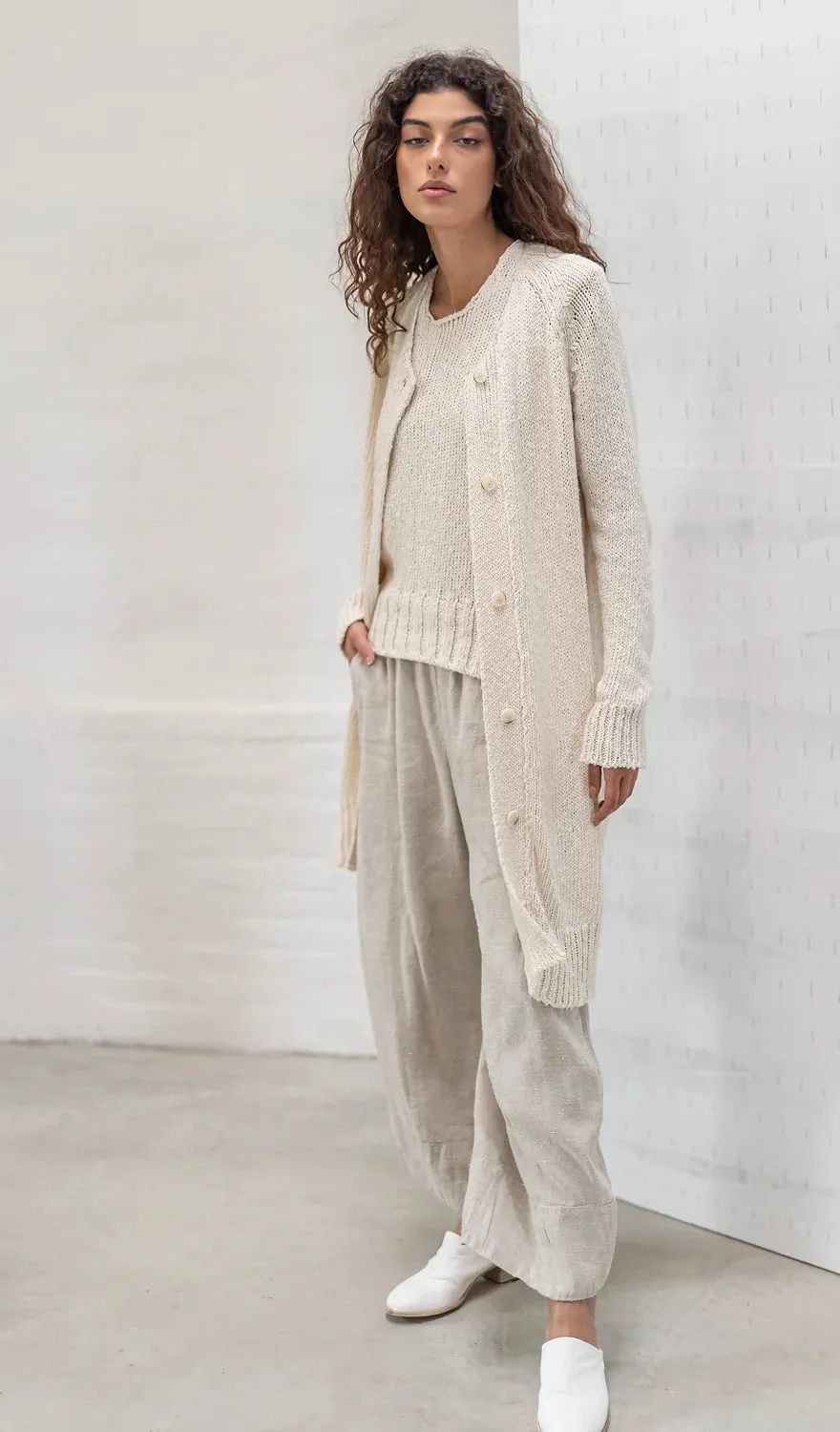 LONG CARDIGAN SP2450 - NATURAL