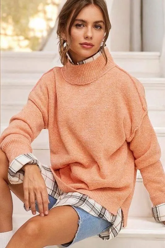 Long Sleeve Funnel Neck Sweater