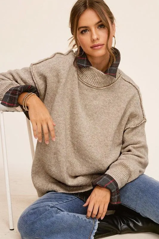 Long Sleeve Funnel Neck Sweater