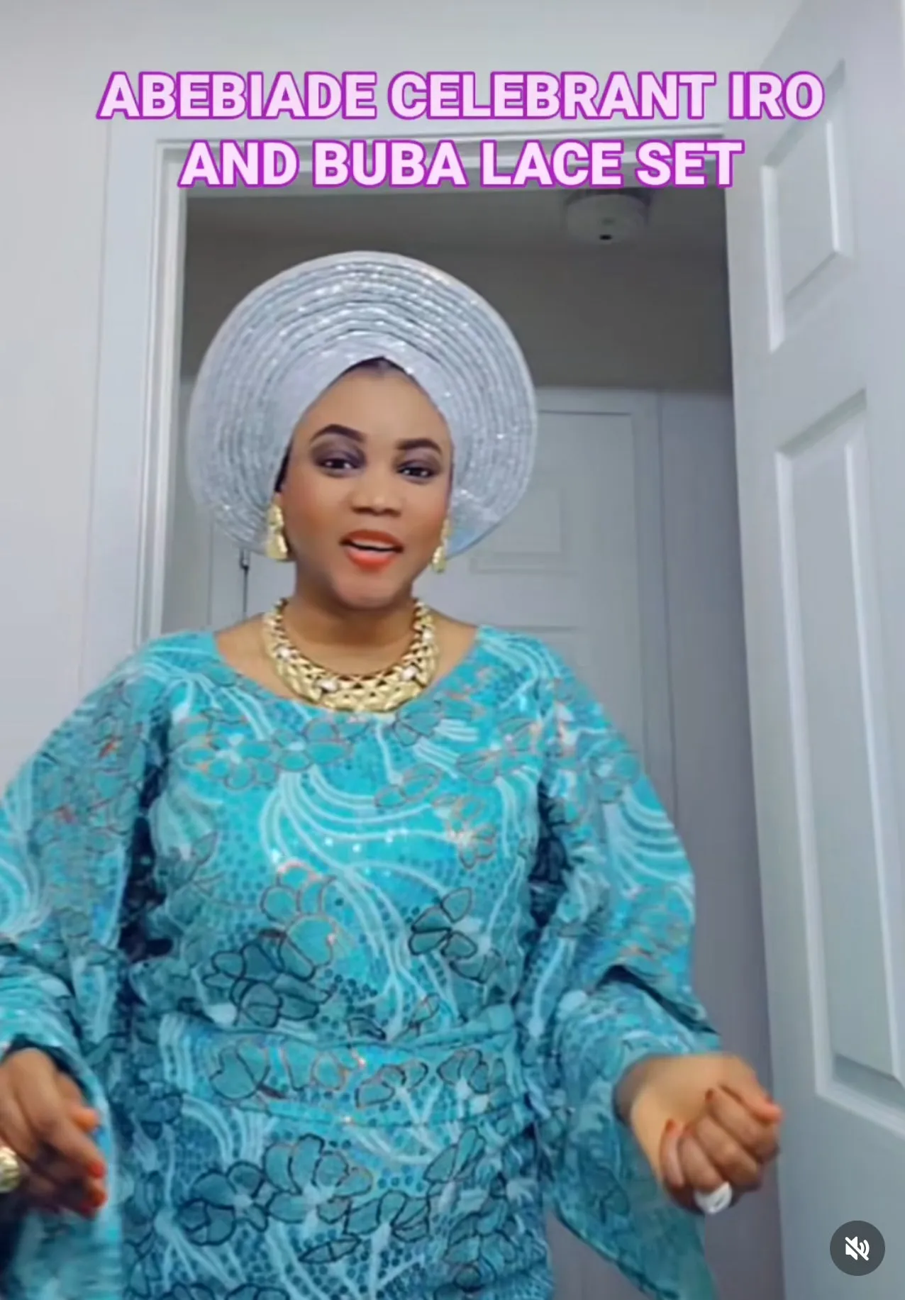 Luxury Celebrant worthy sequins lace Iro and Buba