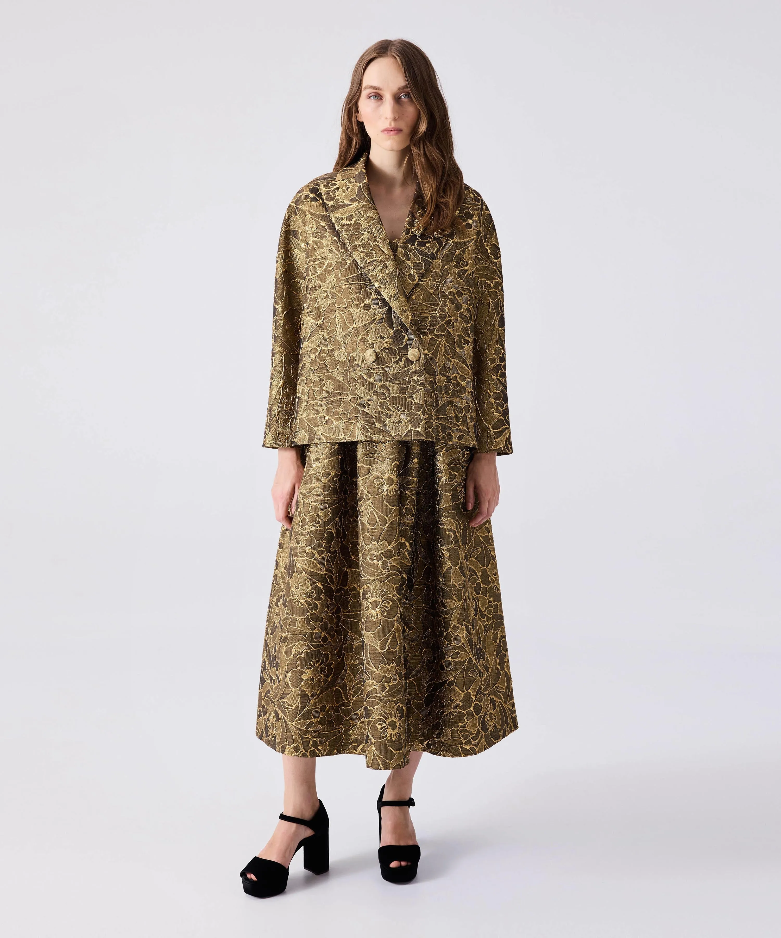 Machka Brocade Coat Gold