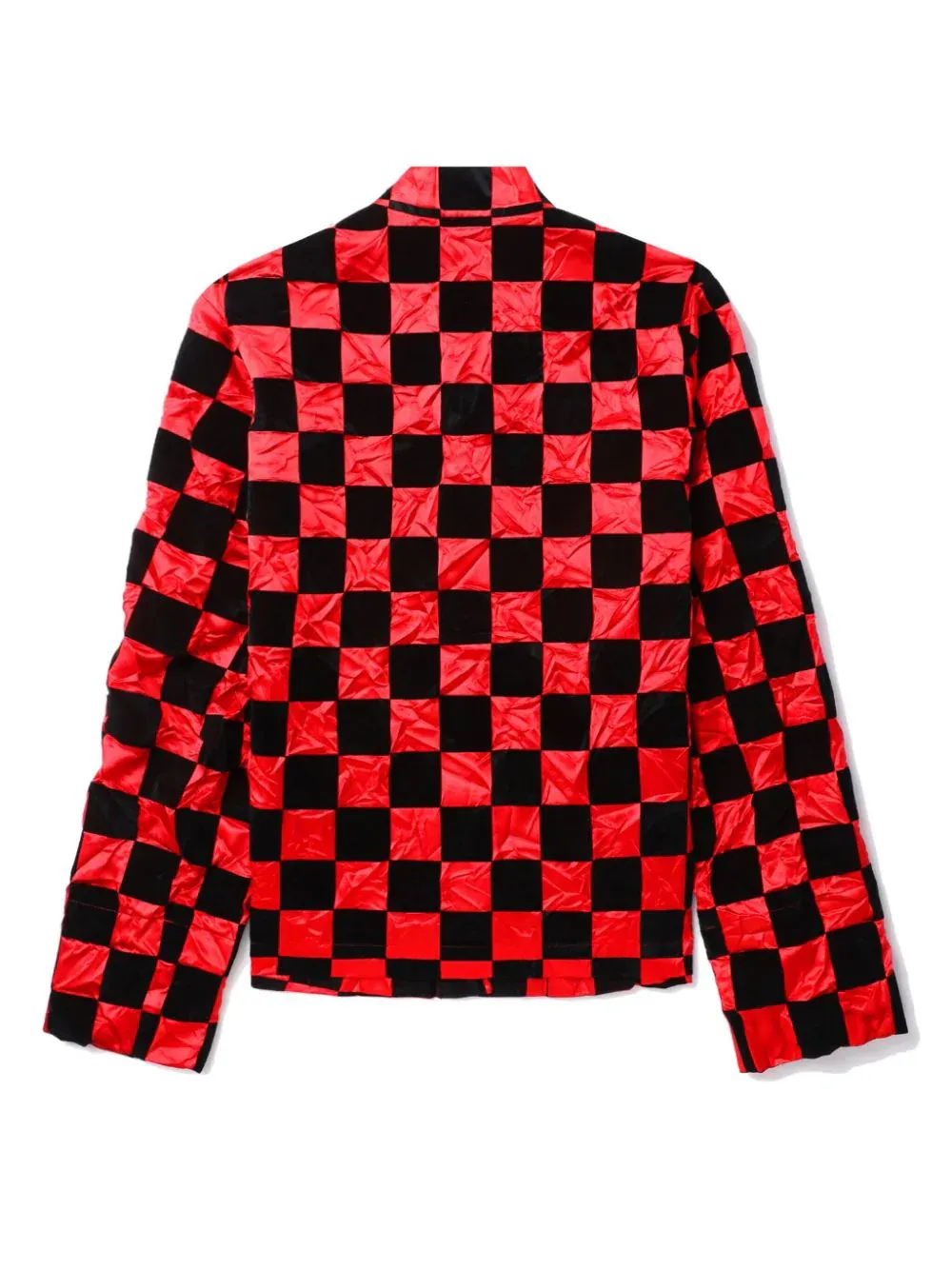 Mandarin Collar Check Print Jacket