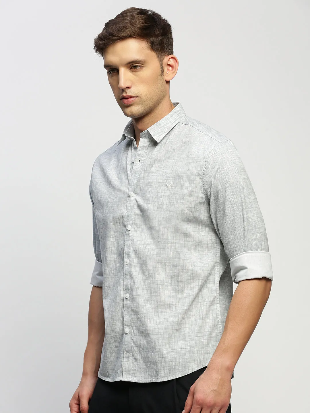 Men Grey Printed Shirt