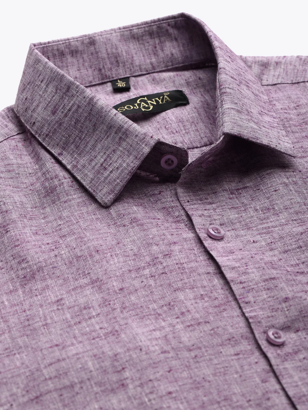 Men's Cotton Blend Purple Classic Formal Shirt - Sojanya