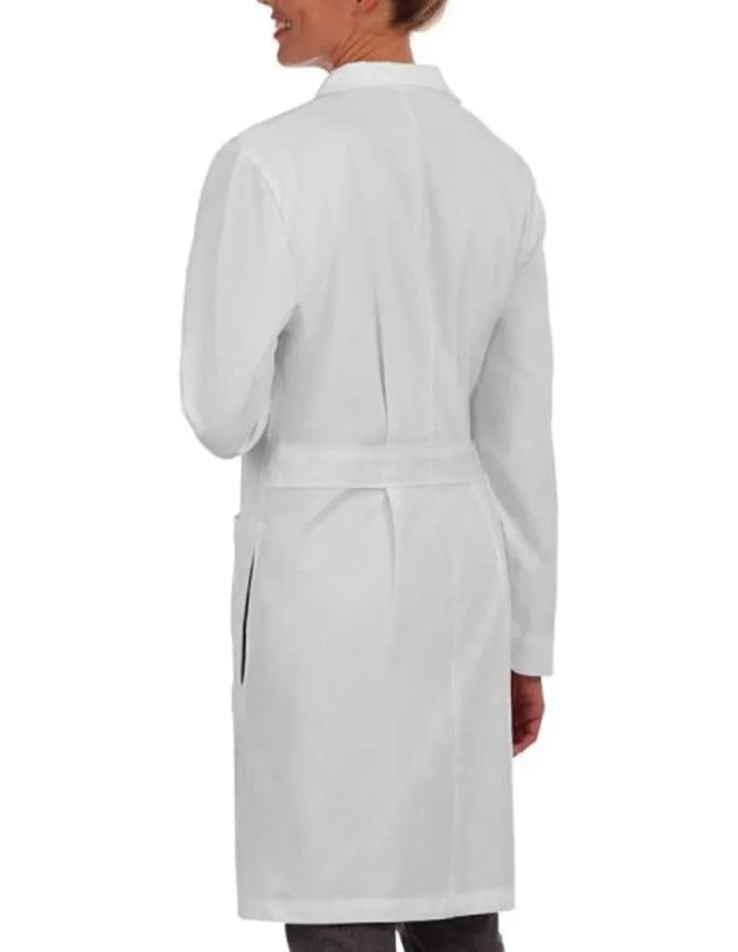 Meta Women's 38 Inches Knot Button iPad Pocket Long Lab coat