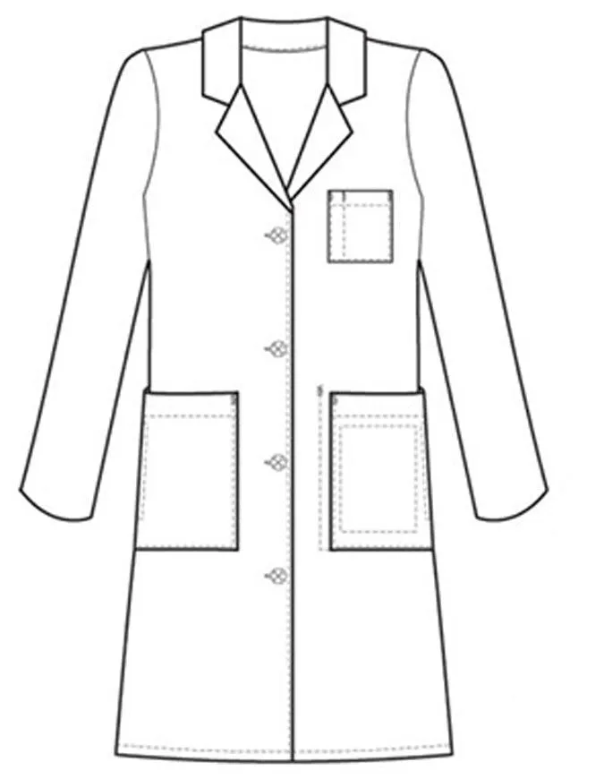 Meta Women's 38 Inches Knot Button iPad Pocket Long Lab coat