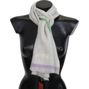 Missoni Multicolor Cashmere Line Pattern Scarf