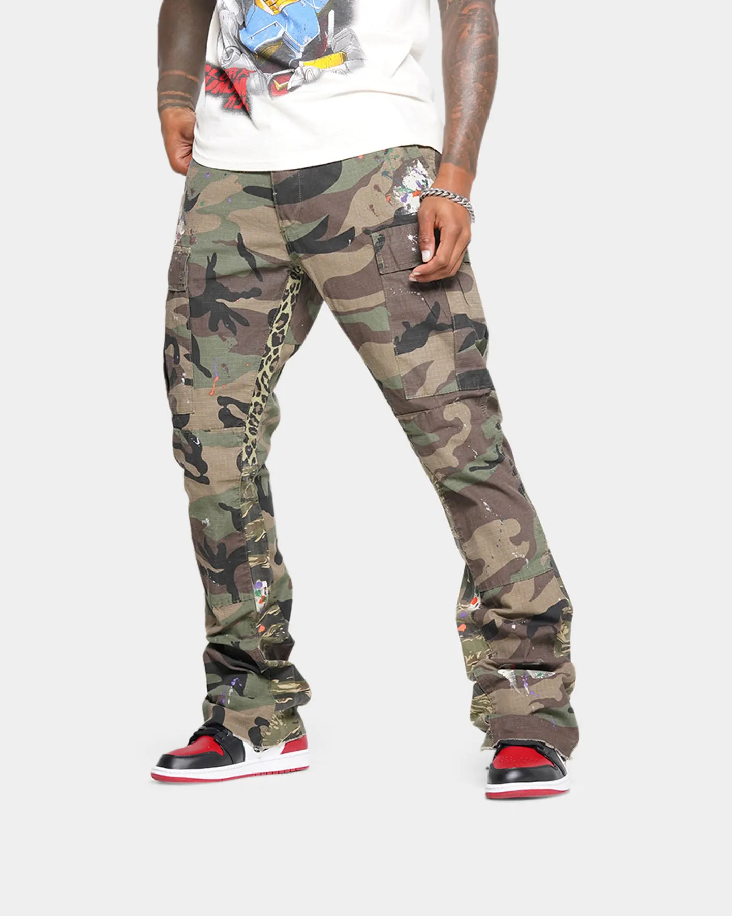 MNML Bootcut Contrast Cargo Pants Camo