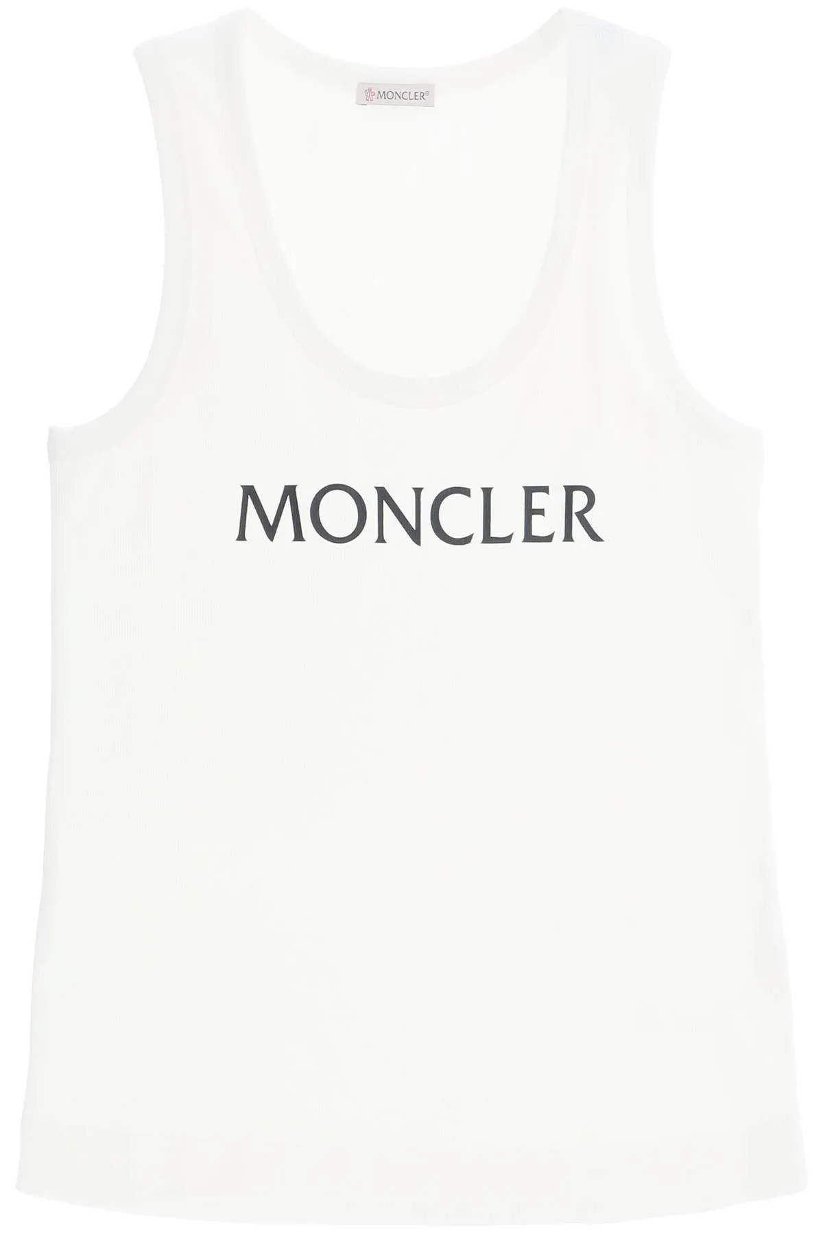 Moncler basic logo print ribbed tank top