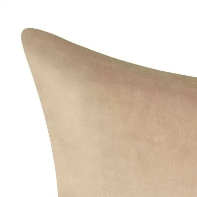 New - 13"x20" Oversize Corded Marble Lumbar Throw Pillow Beige - Edie@Home