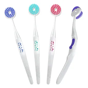 Oralganix 2-In-1 Tongue Cleaner - 4 Pack - Multicolor Tongue Brush And Scraper