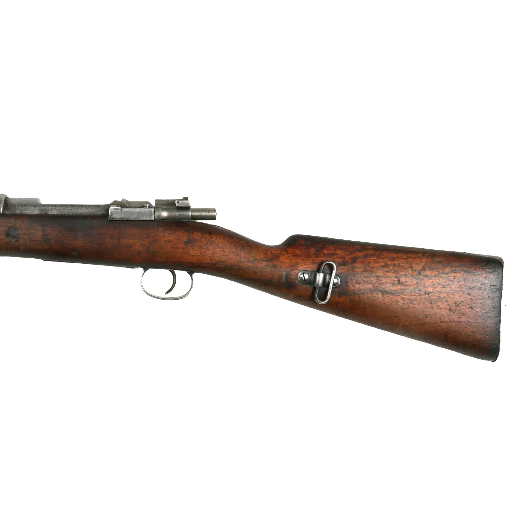 Original German Made Model 1895 Chilean Contract Mauser Artillery Short Rifle by Ludwig Loewe Berlin - serial B 1484