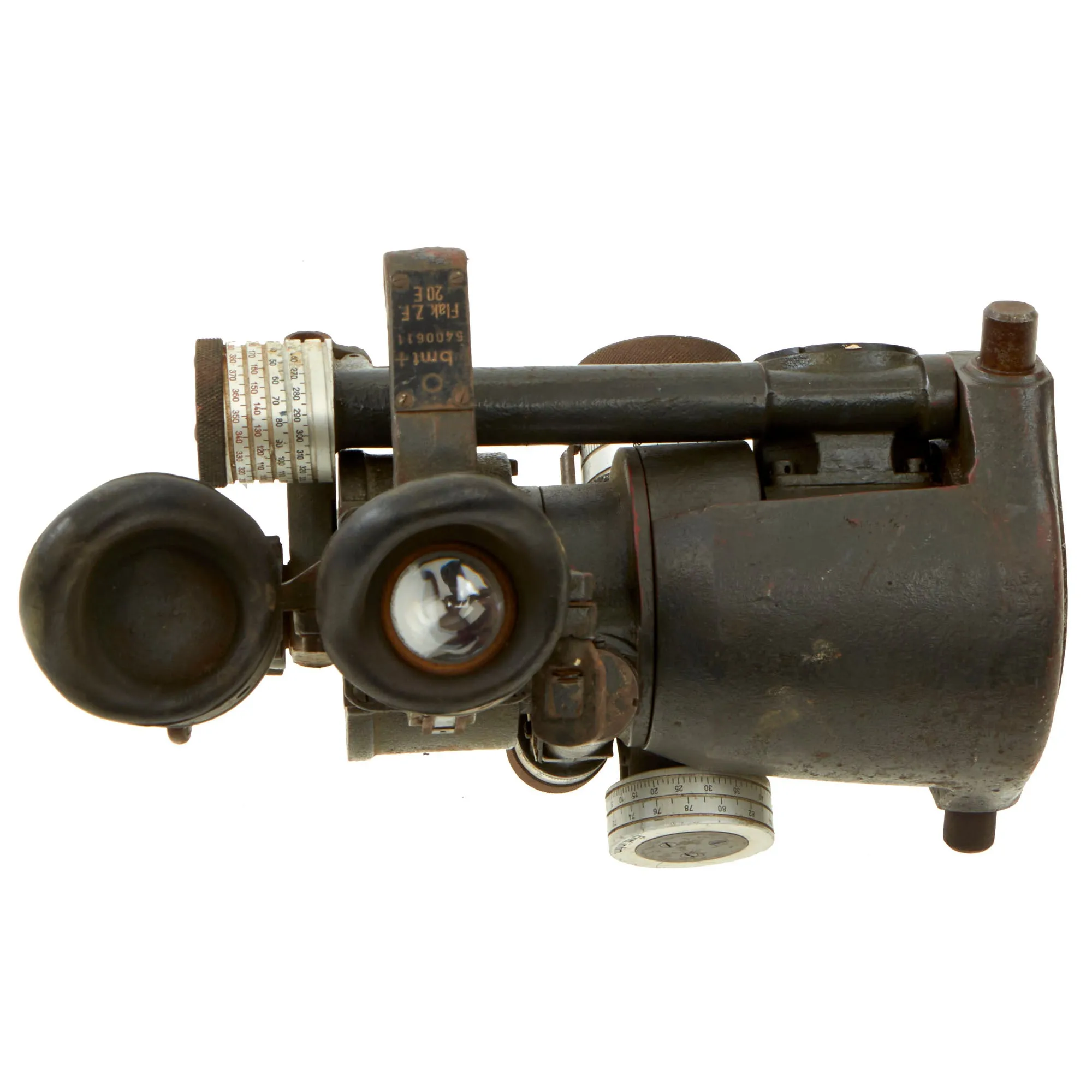 Original German WWII Luftwaffe Flak Zielfernrohr 20E Z.F.20E Telescopic Sight with Elevation Quadrant by C.A. Steinheil Söhne GmbH