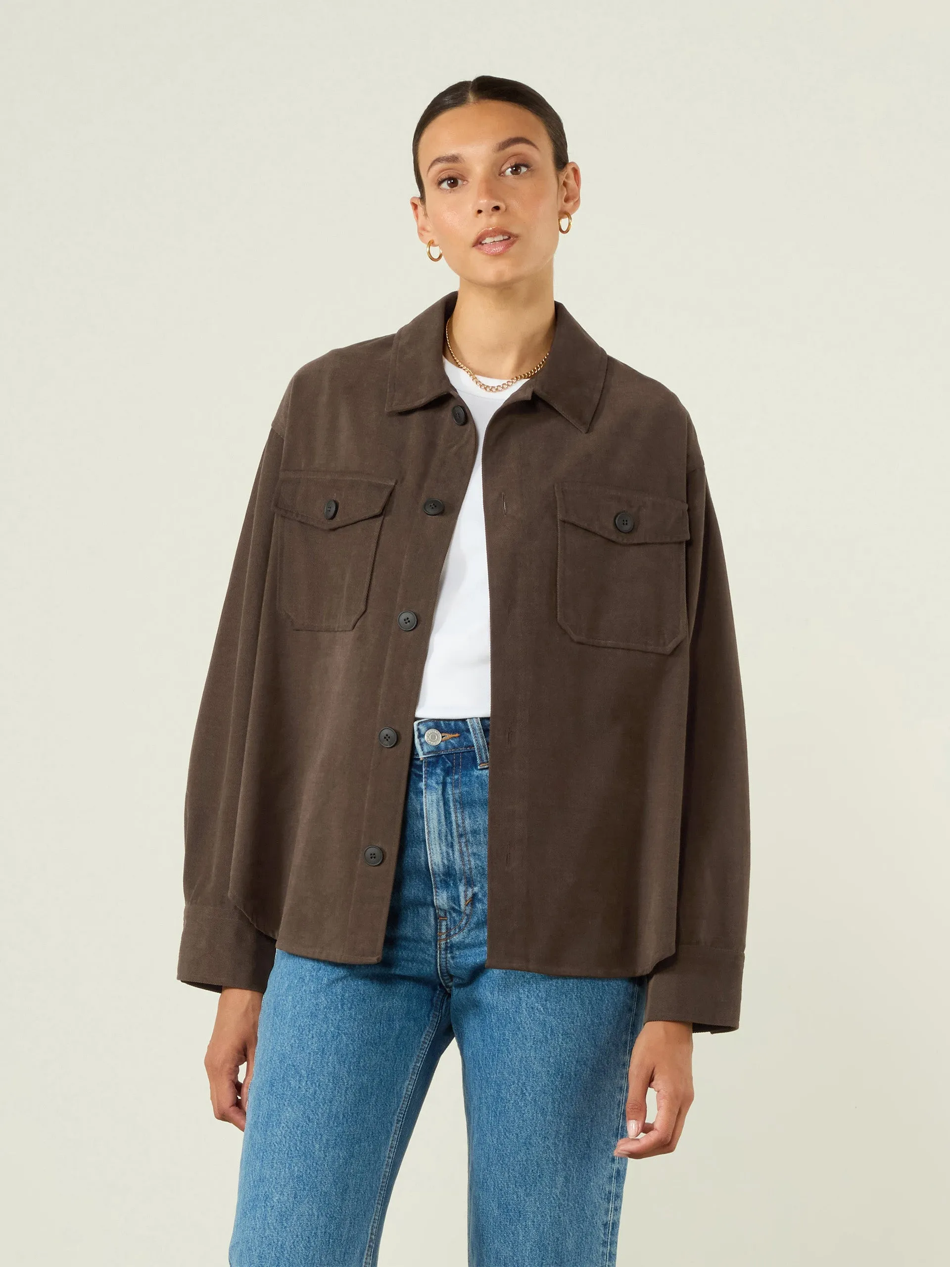 Overshirt: Brushed Twill, Mocha