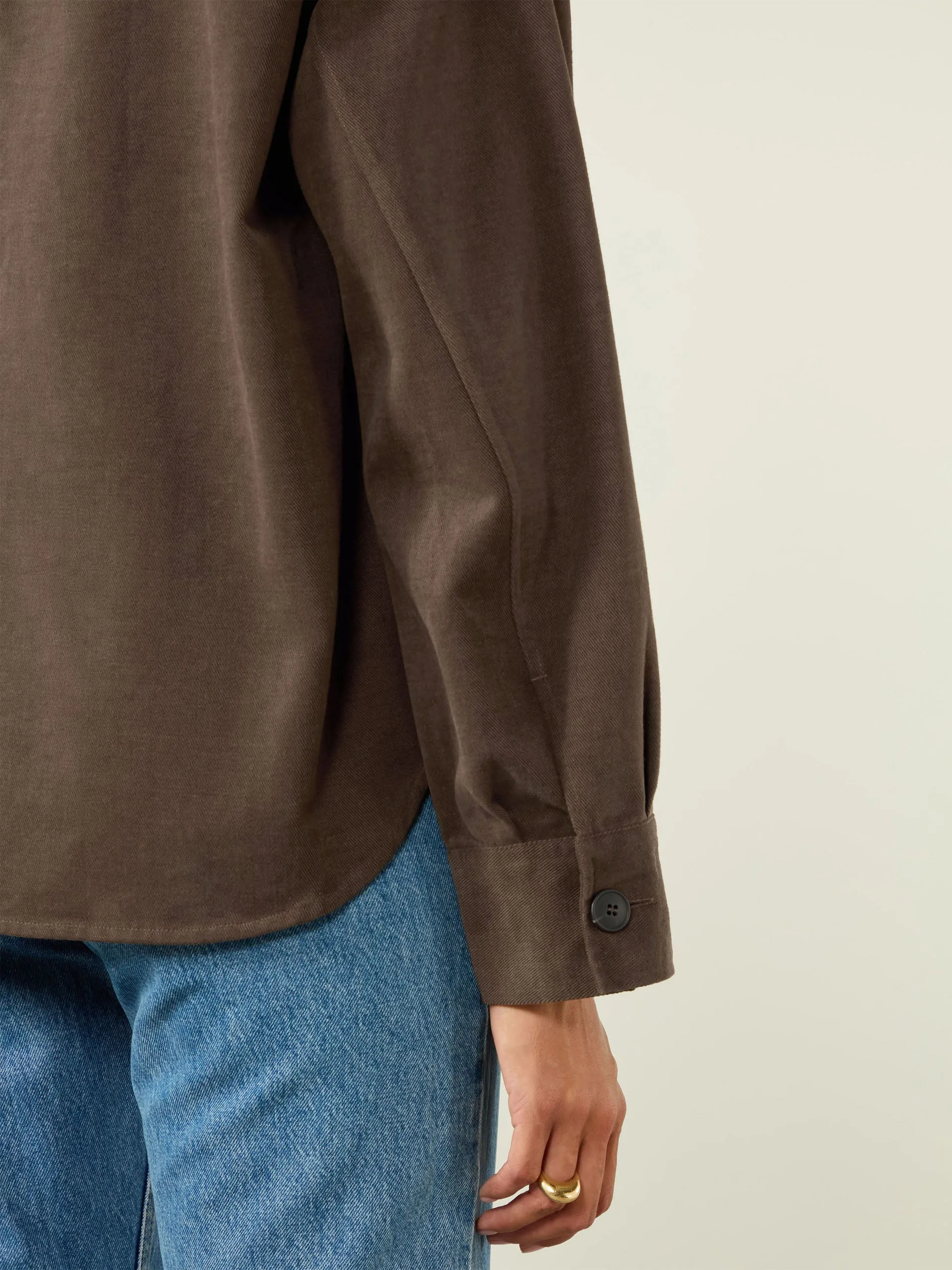 Overshirt: Brushed Twill, Mocha