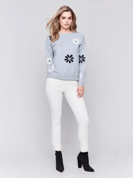 Printed Crew Neck Pull Over Sweater