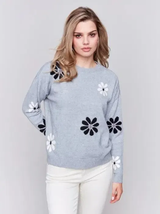 Printed Crew Neck Pull Over Sweater