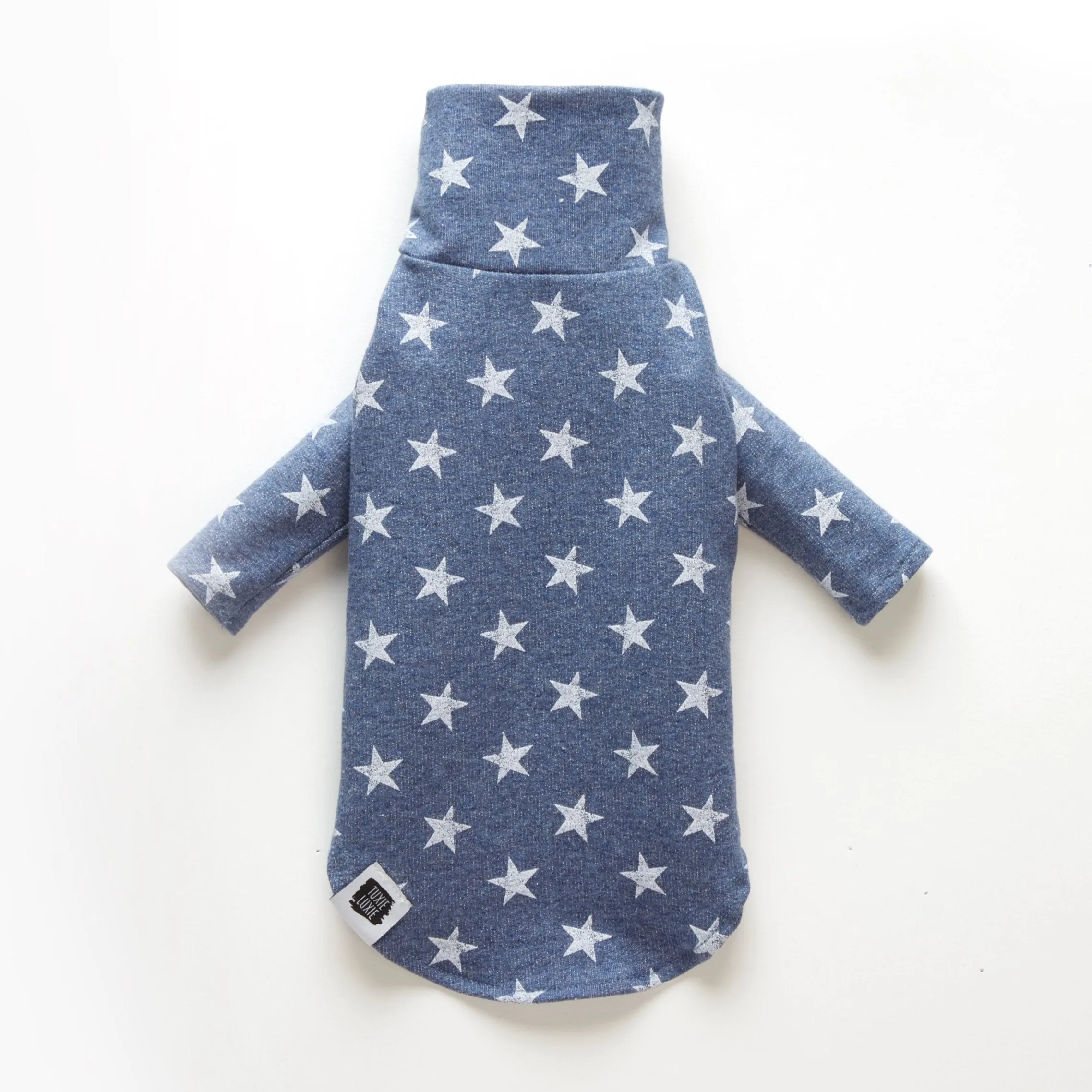 Pup Star | Denim Blue Doggie Turtleneck Top