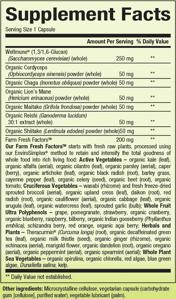 Pure Food Super Mushroom, 60 vcap