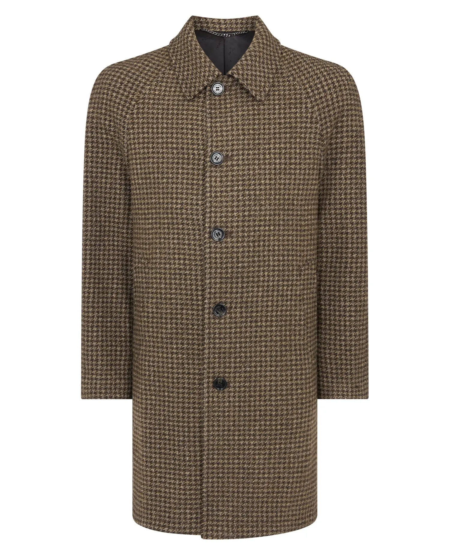 Relaxed Fit Houndstooth Overcoat