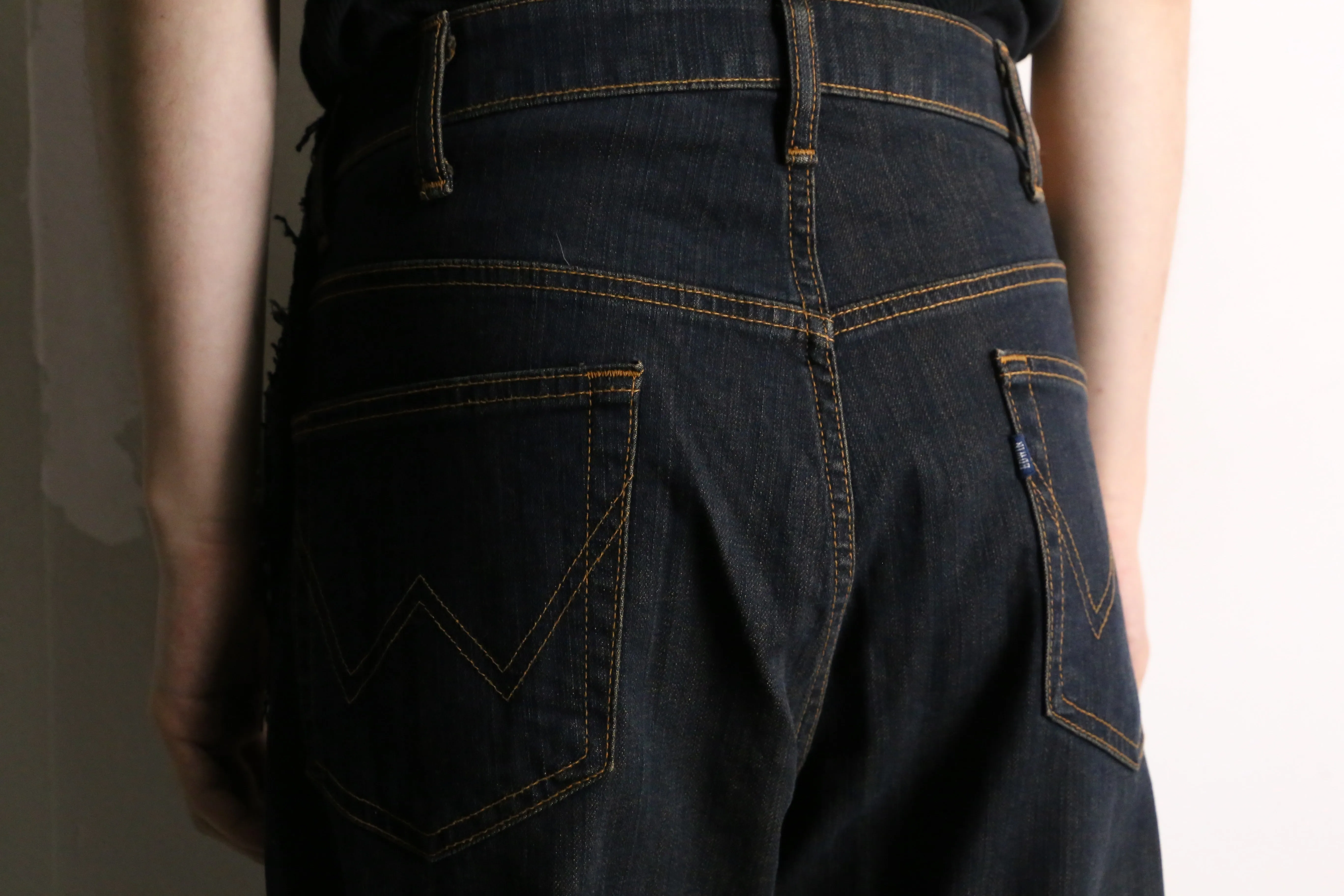 remake "再構築" black side design docking flare denim