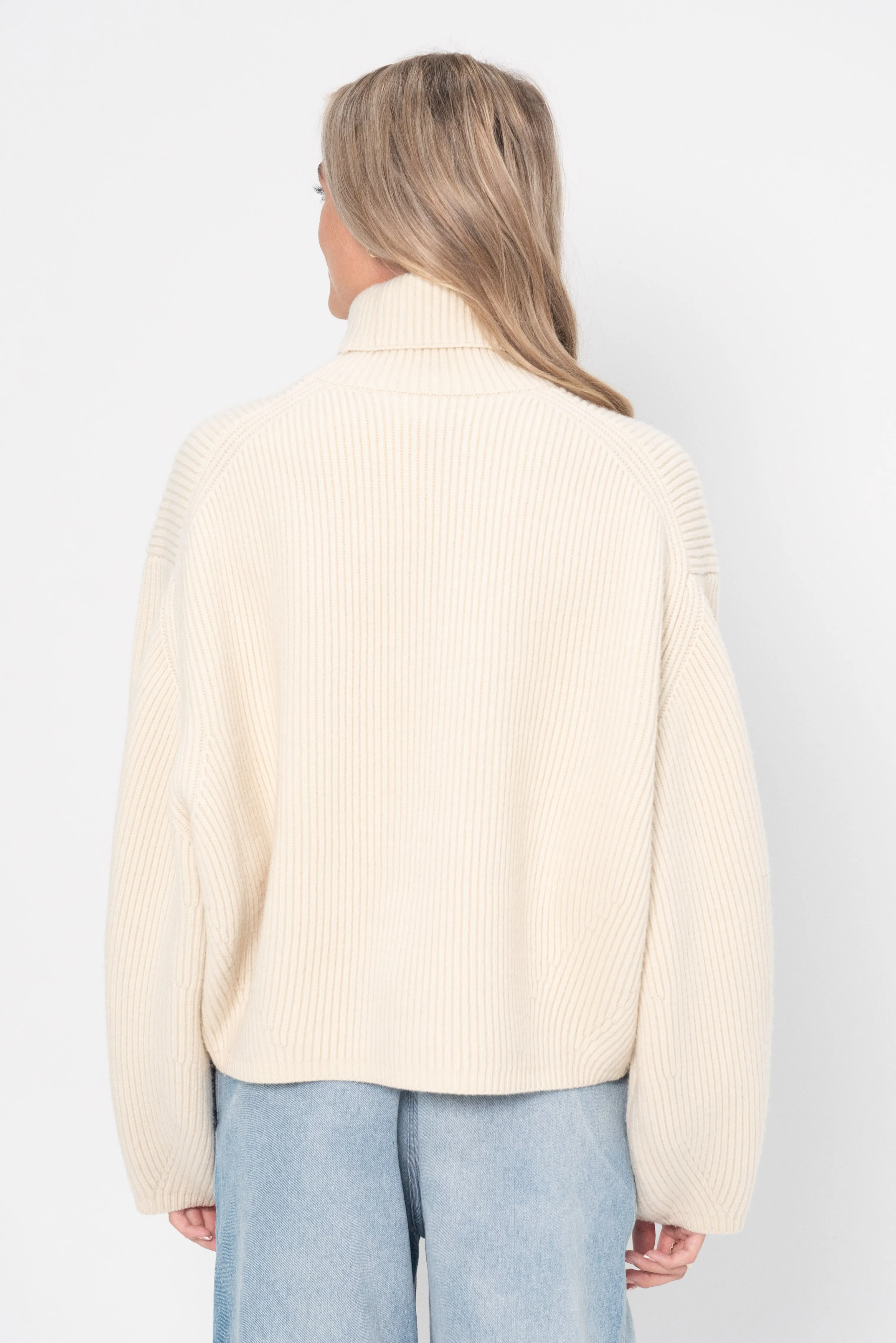 Ribbed Turtleneck, Off White