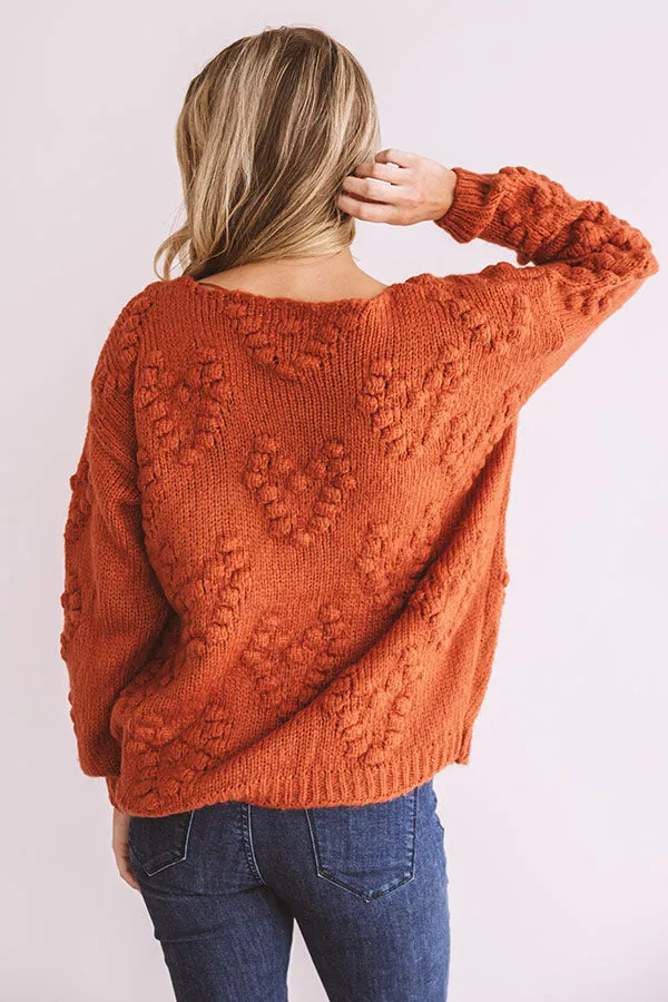 Romantic Mood Knit Sweater in Rust