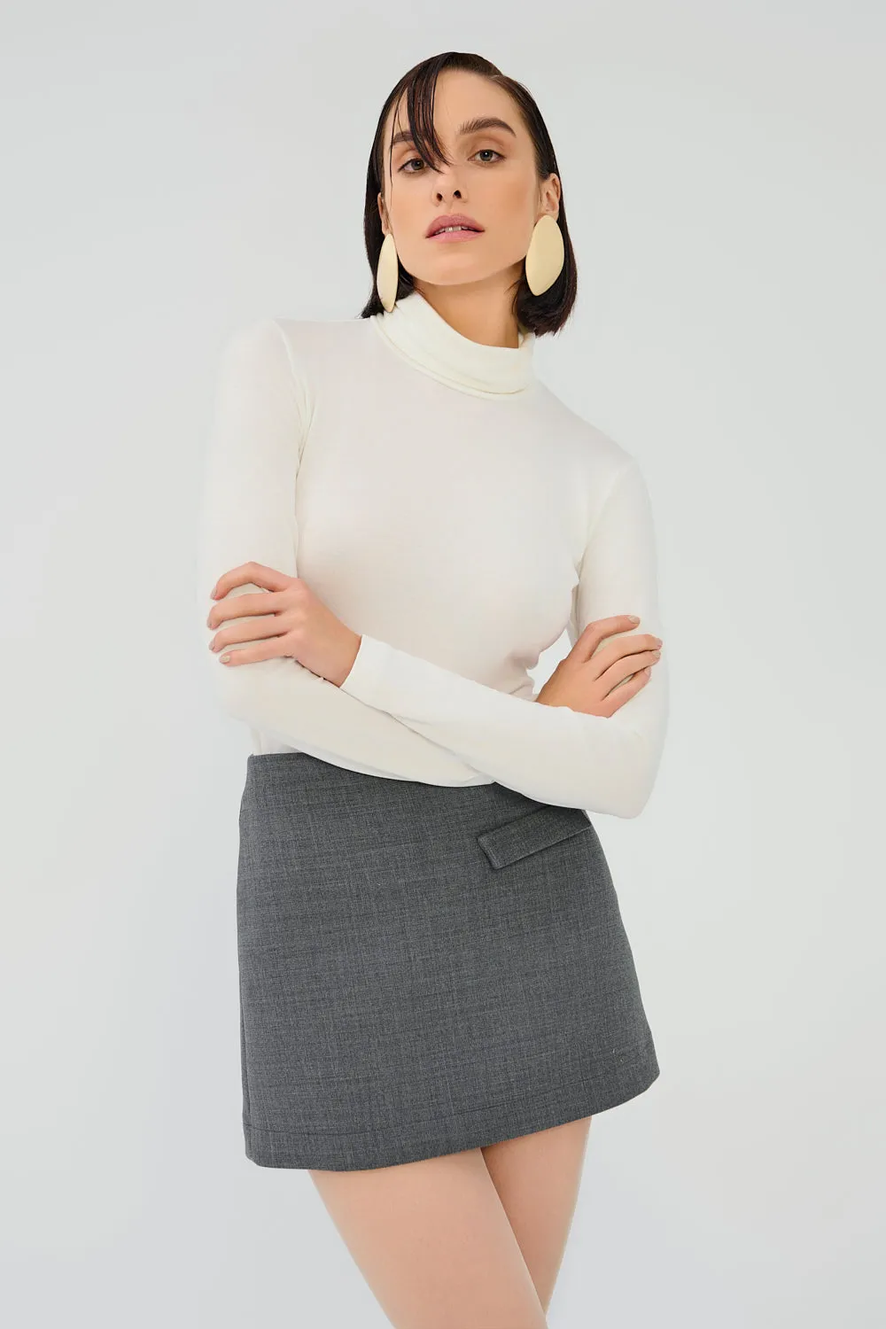 Saint Body Mini Skirt Wool Grey