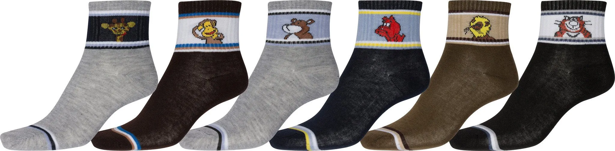 Sakkas Boy's Playful Pattern Assorted Crew Socks 6-Pack