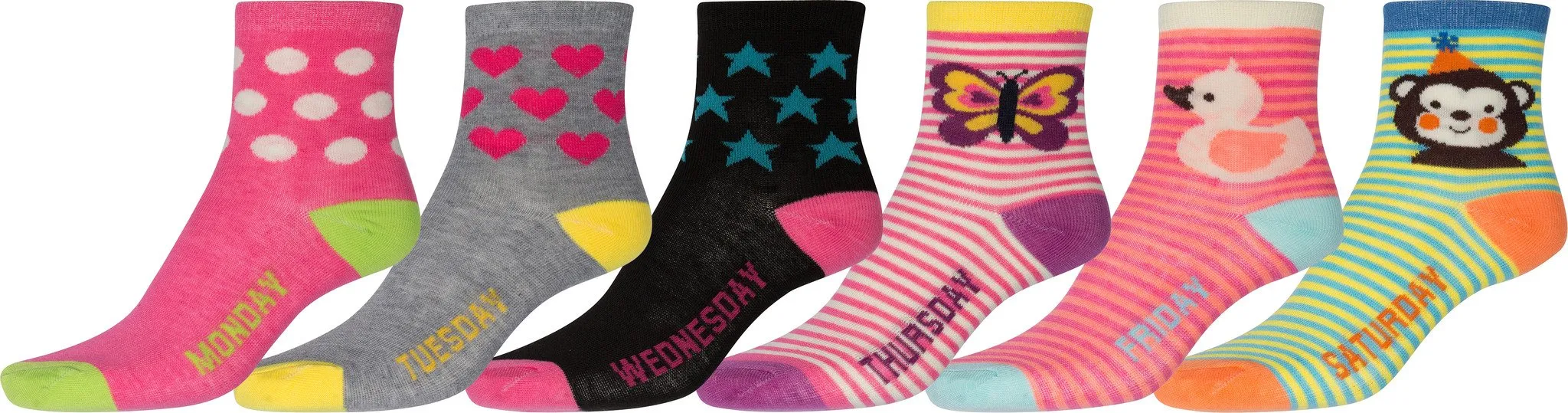 Sakkas Girl's Creative Fun Cotton Blend Crew Socks Assorted Color 6-Pack