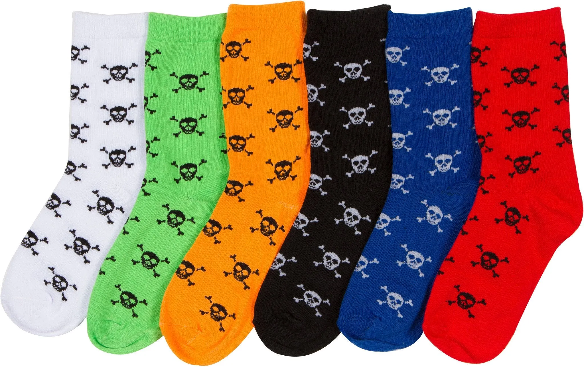 Sakkas Girl's Creative Fun Cotton Blend Crew Socks Assorted Color 6-Pack