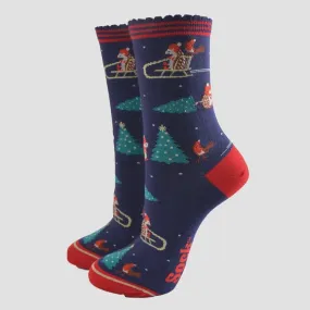 Sock Talk Bamboo Socks Christmas Hedgehog