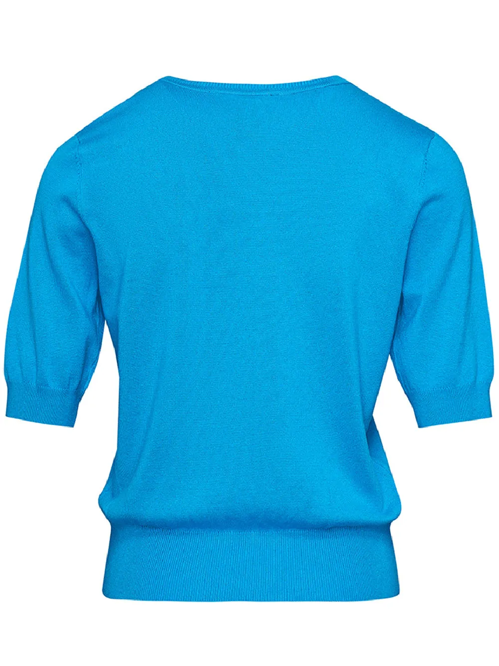 Spun Rayon Mesh V Crewneck Sweater