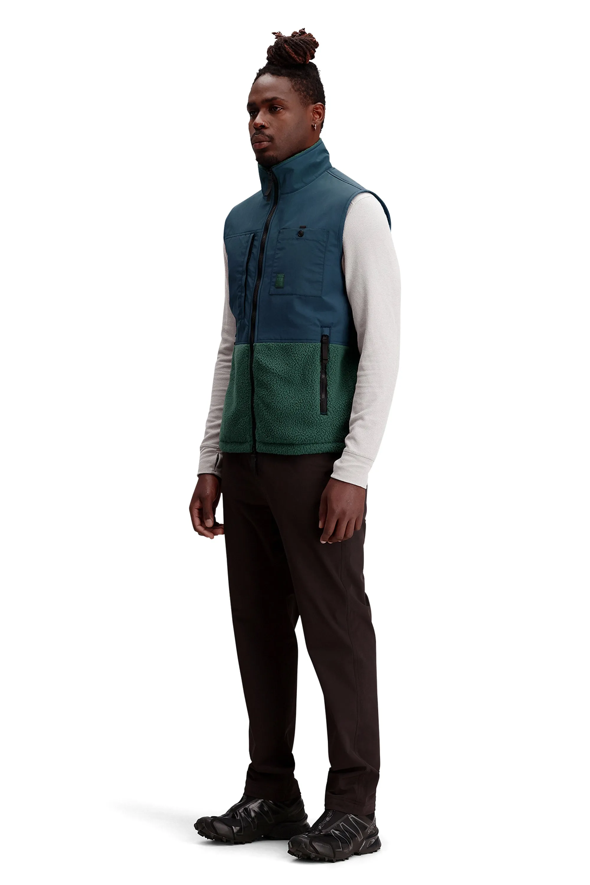 Subalpine Fleece Vest Mens Forest/Pond Blue