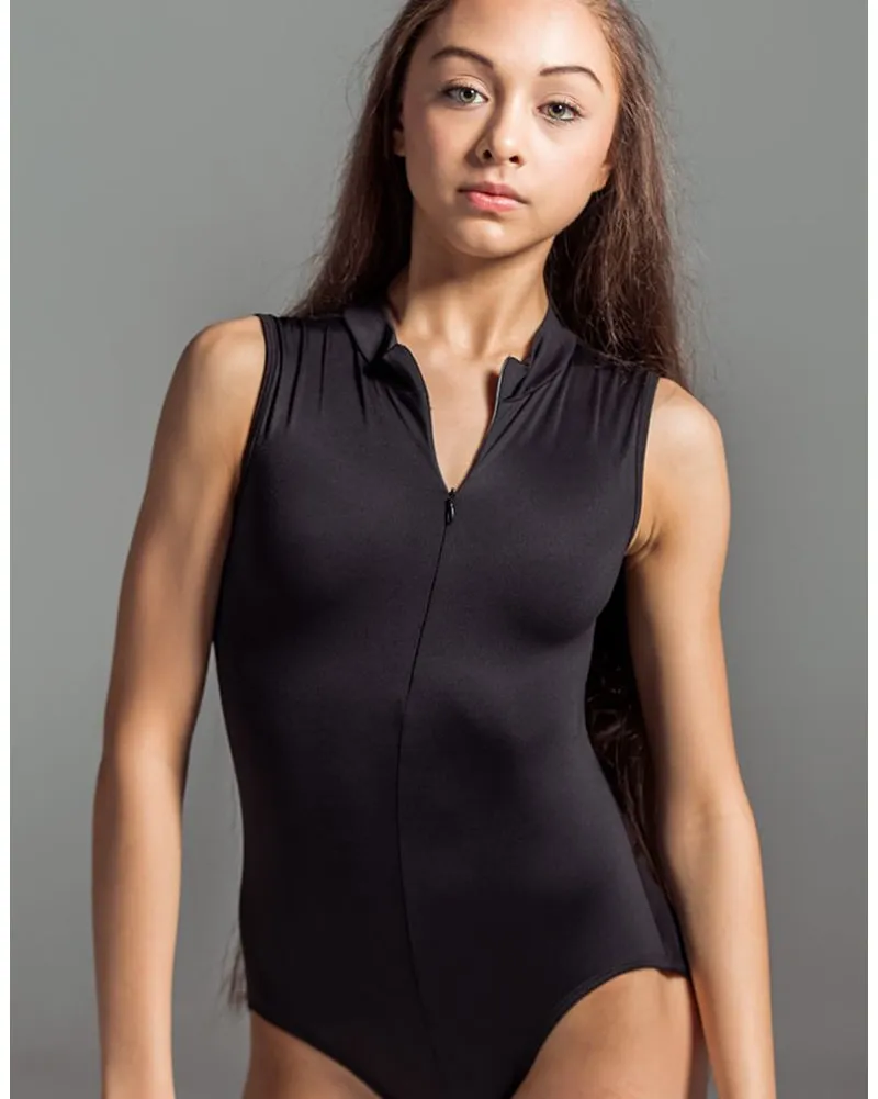 Suffolk Zip Front Mesh Back Sleeveless Leotard - 2138A Womens